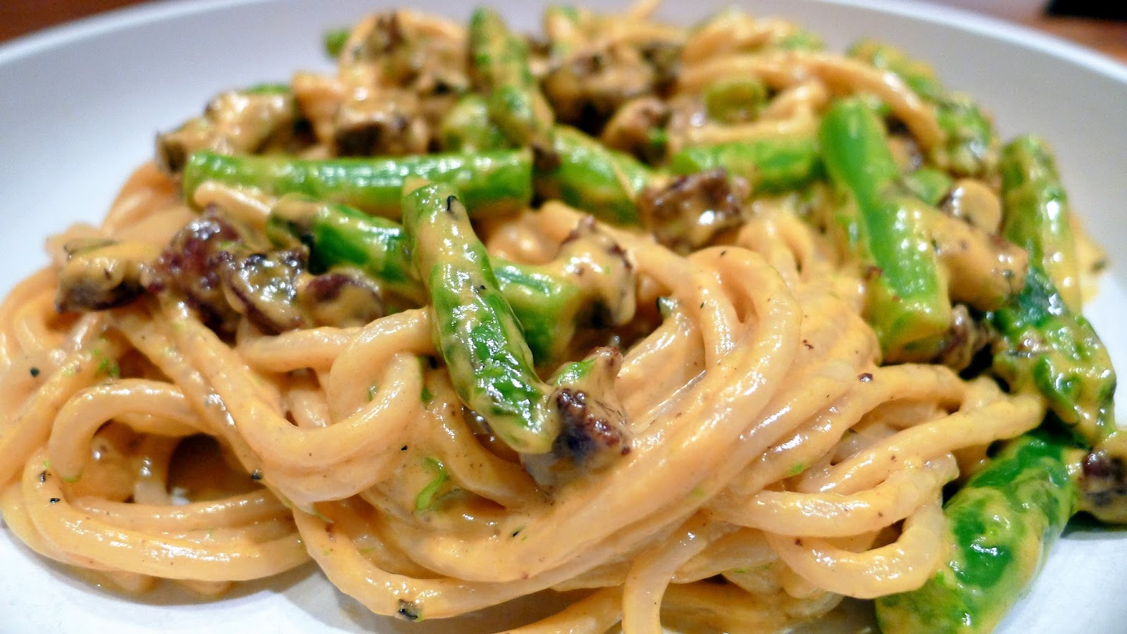 Culinary Adventures in London Chorizo & Asparagus 'Carbonara'