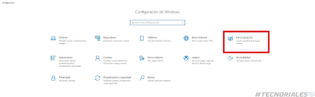 menu configuracion windows 10