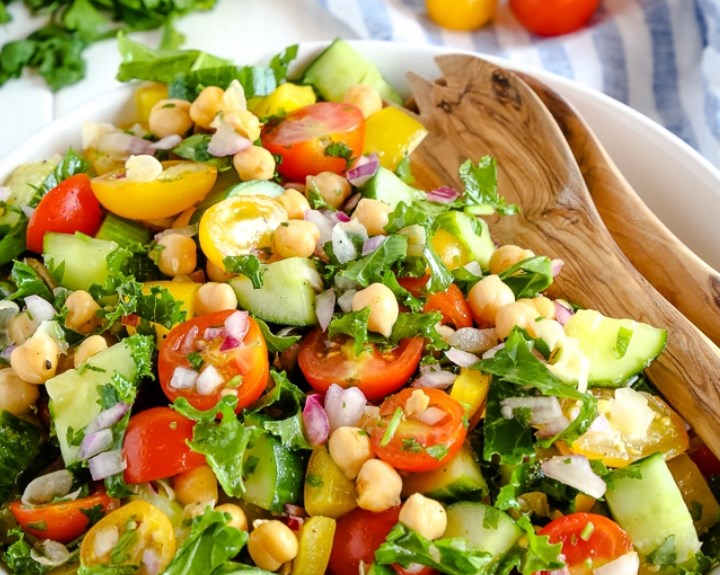Chickpea Salad Recipe – Vegan and Oil Free #vegan #lunch
