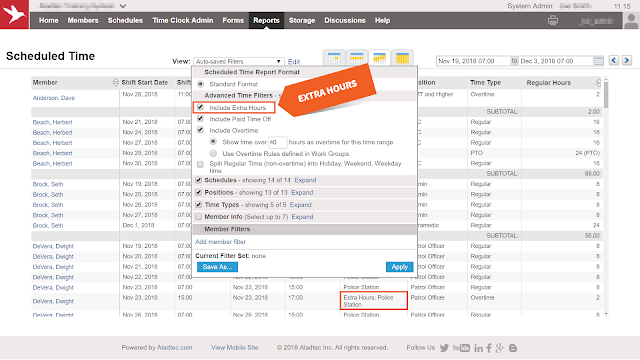 Include Extra Hours in reports