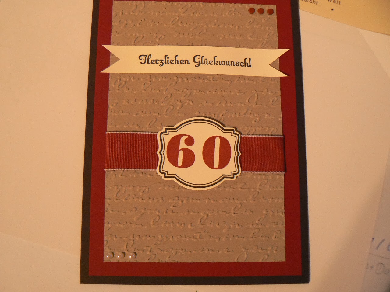 Kreatives Aus Papier Karte Zum 60 Geburtstag