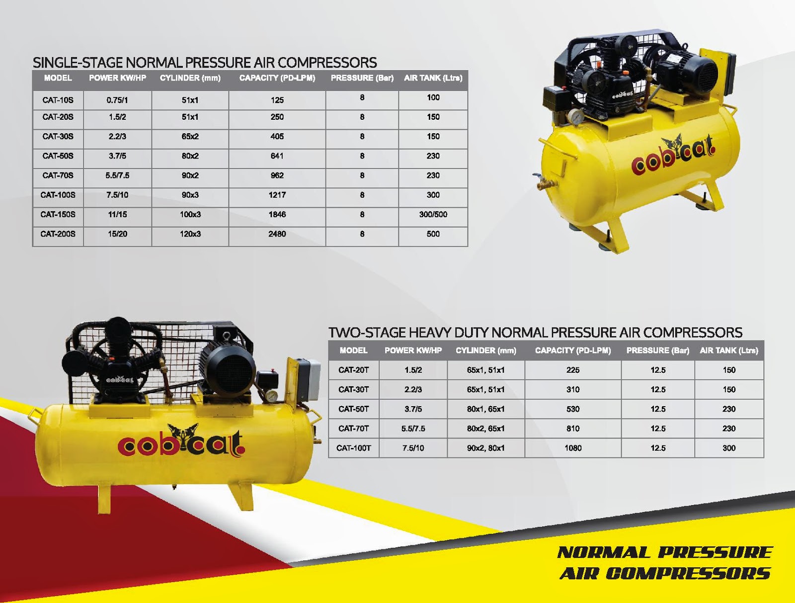 COBCAT Compressed Air Solutions COBCAT Single stage air compressor