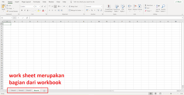 Pengertian dan Pebedaan Antara Workbook dan Worksheet pada Excel