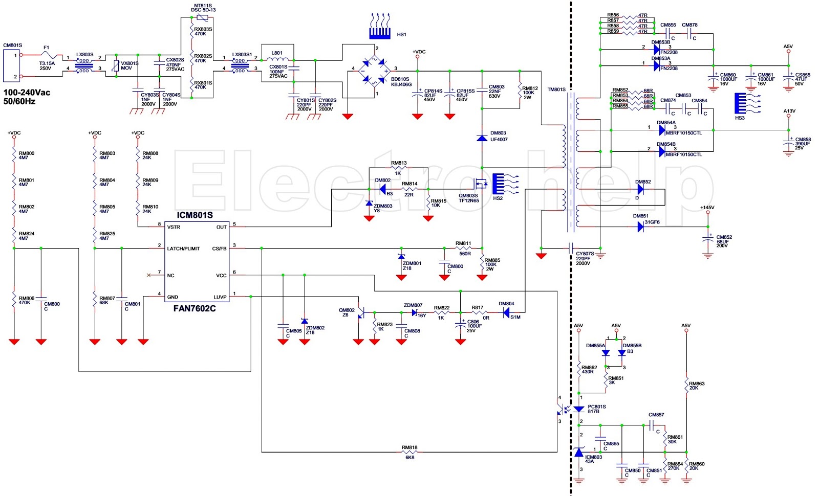 Electro help: SAMSUNG BN 44-00421A POWER SUPPLY CIRCUIT DIAGRAM - TV