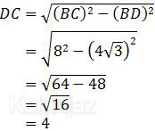 Rumus Pythagoras untuk menentukan nilai DC