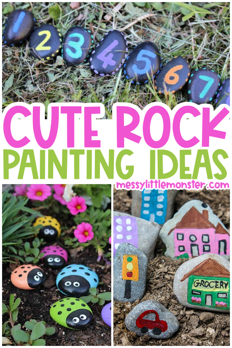 Painted Rocks Craft - Camping Theme - Messy Little Monster