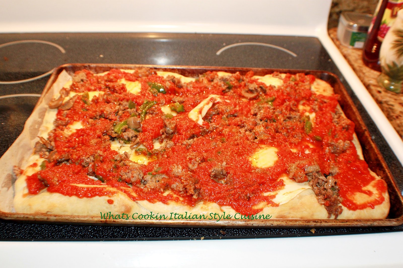 Italian Sausage Mushroom and Pepper Pizza Recipe Video What's Cookin