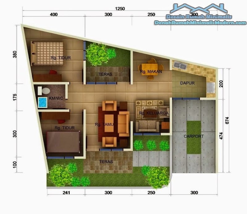 Konsep Denah Rumah 1 Lantai, Desain Rumah Minimalis