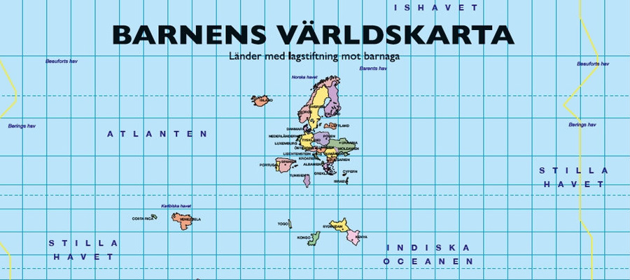 BARN I VÄRLDEN: En världskarta med alltför få länder..