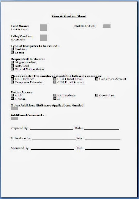 Access Control Form Template