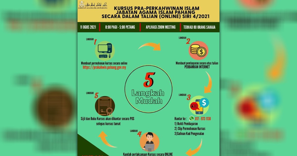 Pahang daftar 2021 kahwin online kursus Kursus Kahwin