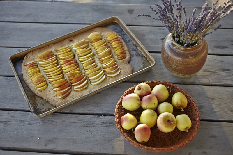 polenta crust apple tart galette crostata gluten free