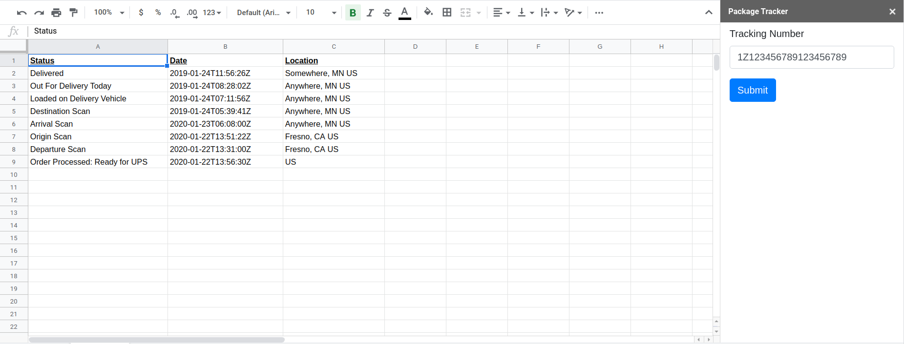 Fedex Tracking In Excel - Invoice Template