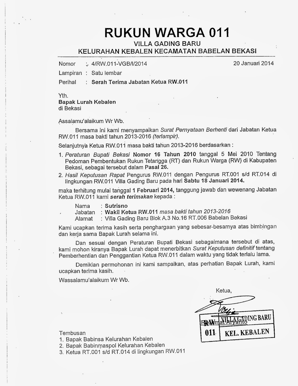 Contoh Surat Edaran Iuran Warga Contoh Tempo