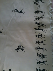 warli painting saree border paintings embroidery pallu kam works