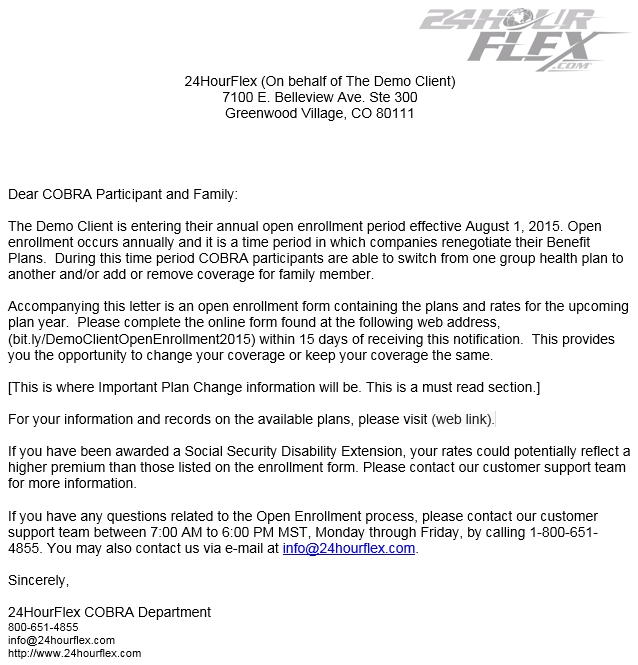 Open Enrollment Template Letter ~ Resume Letter