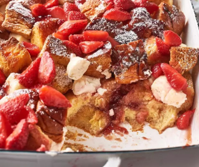 Strawberries And Cream French Toast Casserole