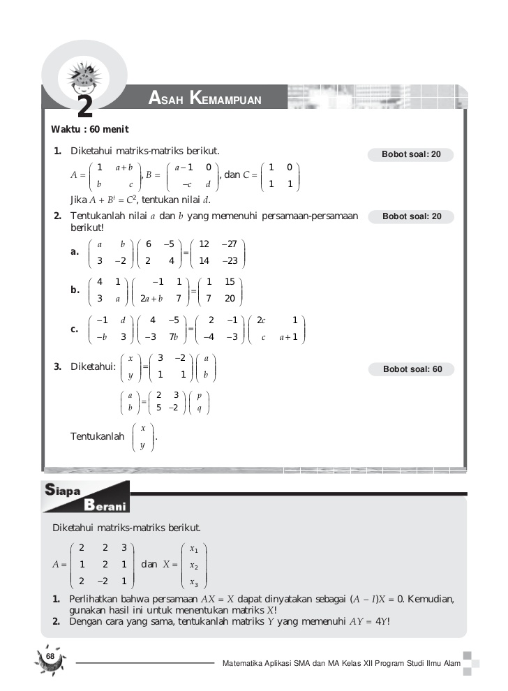 Contoh Soal Matematika Kelas 12 Smk