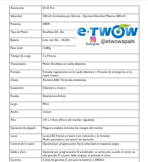 Características E-twow Booster V