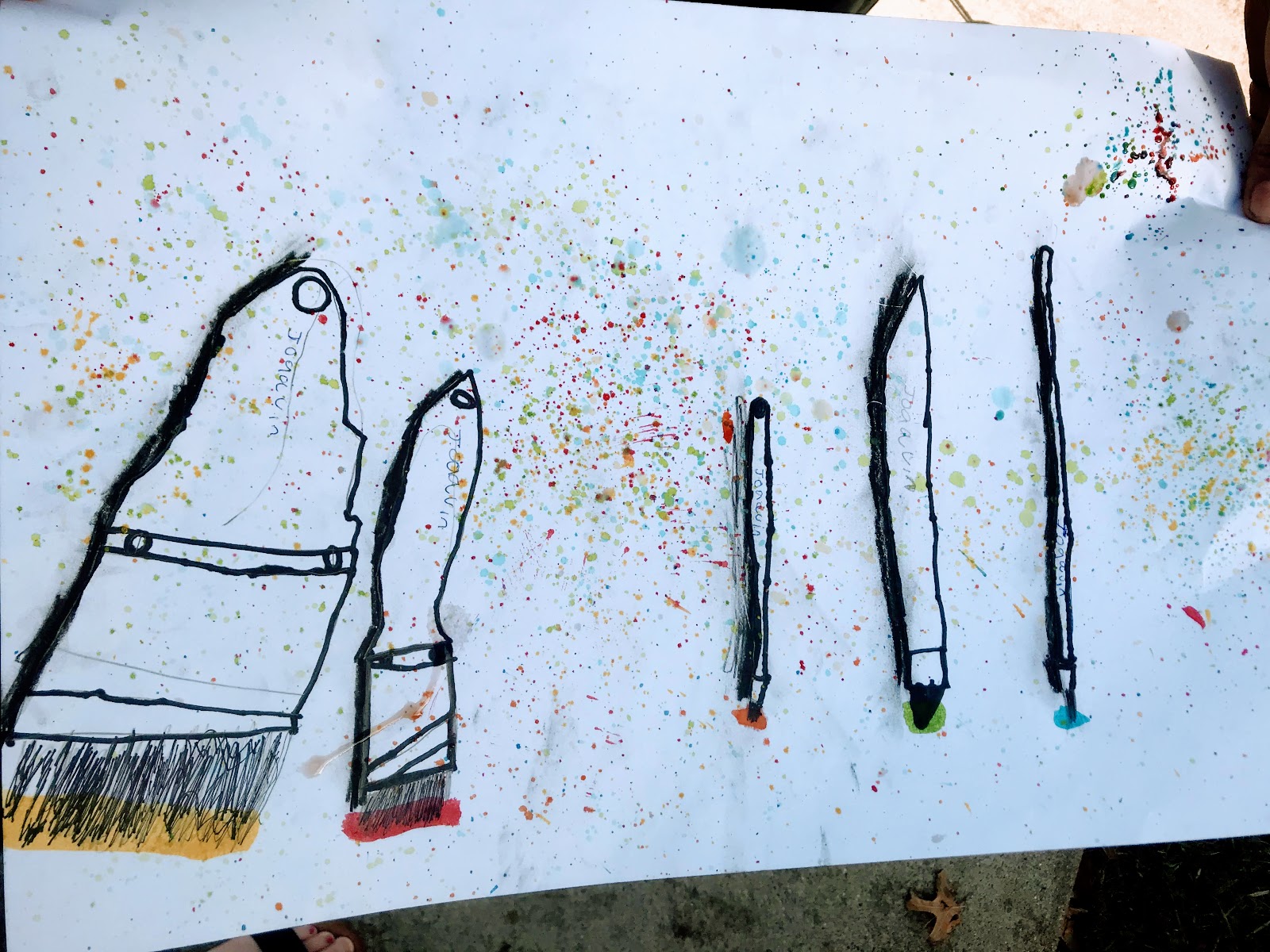 Elements of the Art Room 5th grade Jim Dine inspired paintbrushes