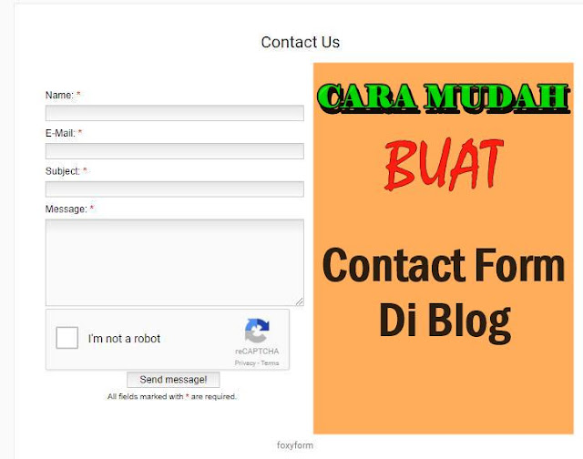Cara Mudah Buat Contact Form Di Blog