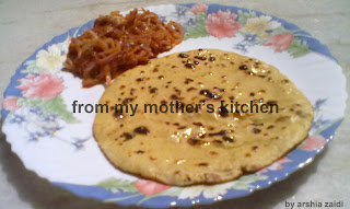 besan ki roti, pyaaz ki chutney