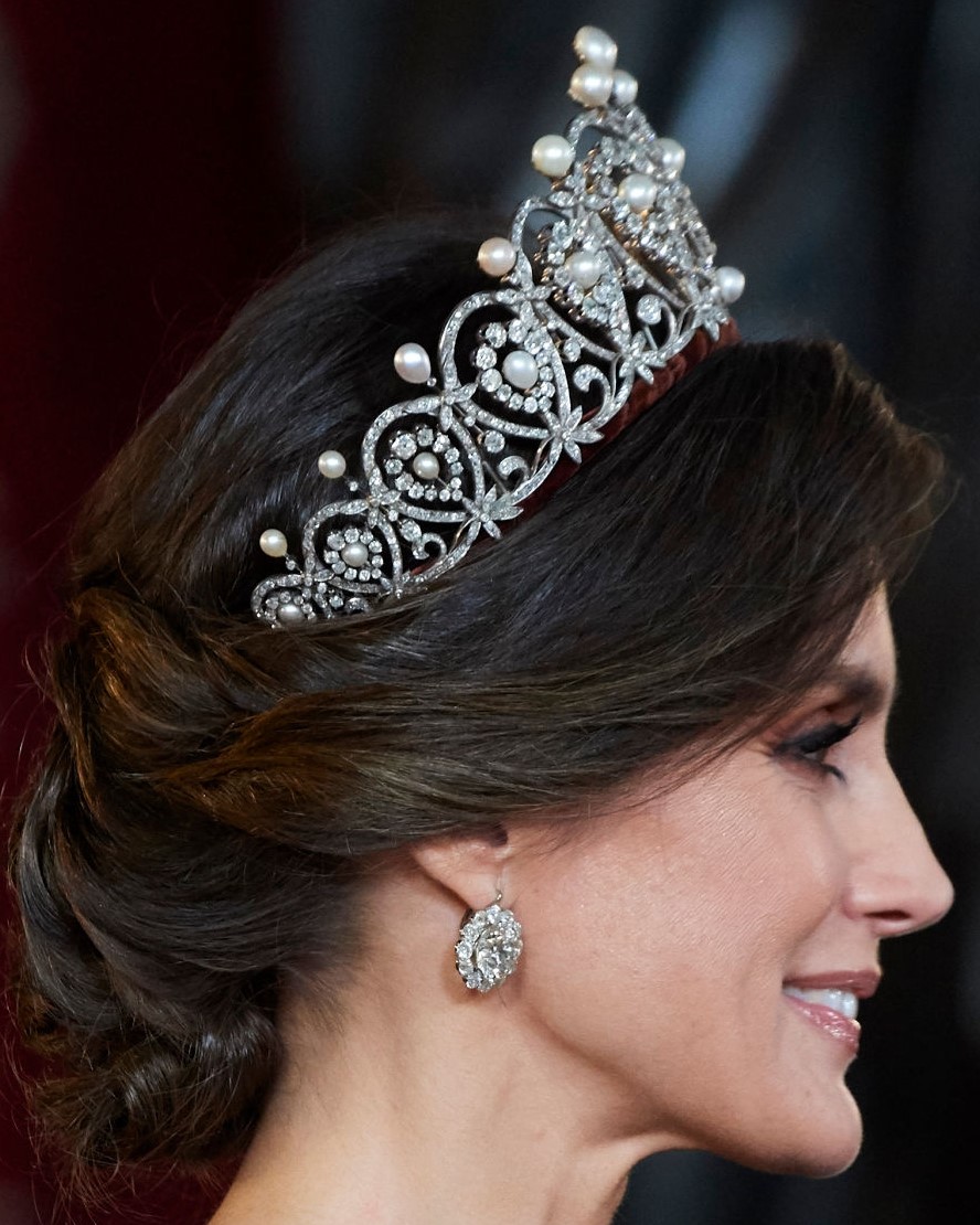 Tiara Mania Queen Maria Christina of Spain's Pearl & Diamond Tiara