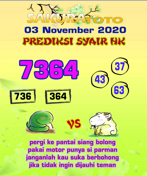 Syair Hongkong Mlm Ini Selasa 03112020 Prediksi Togel