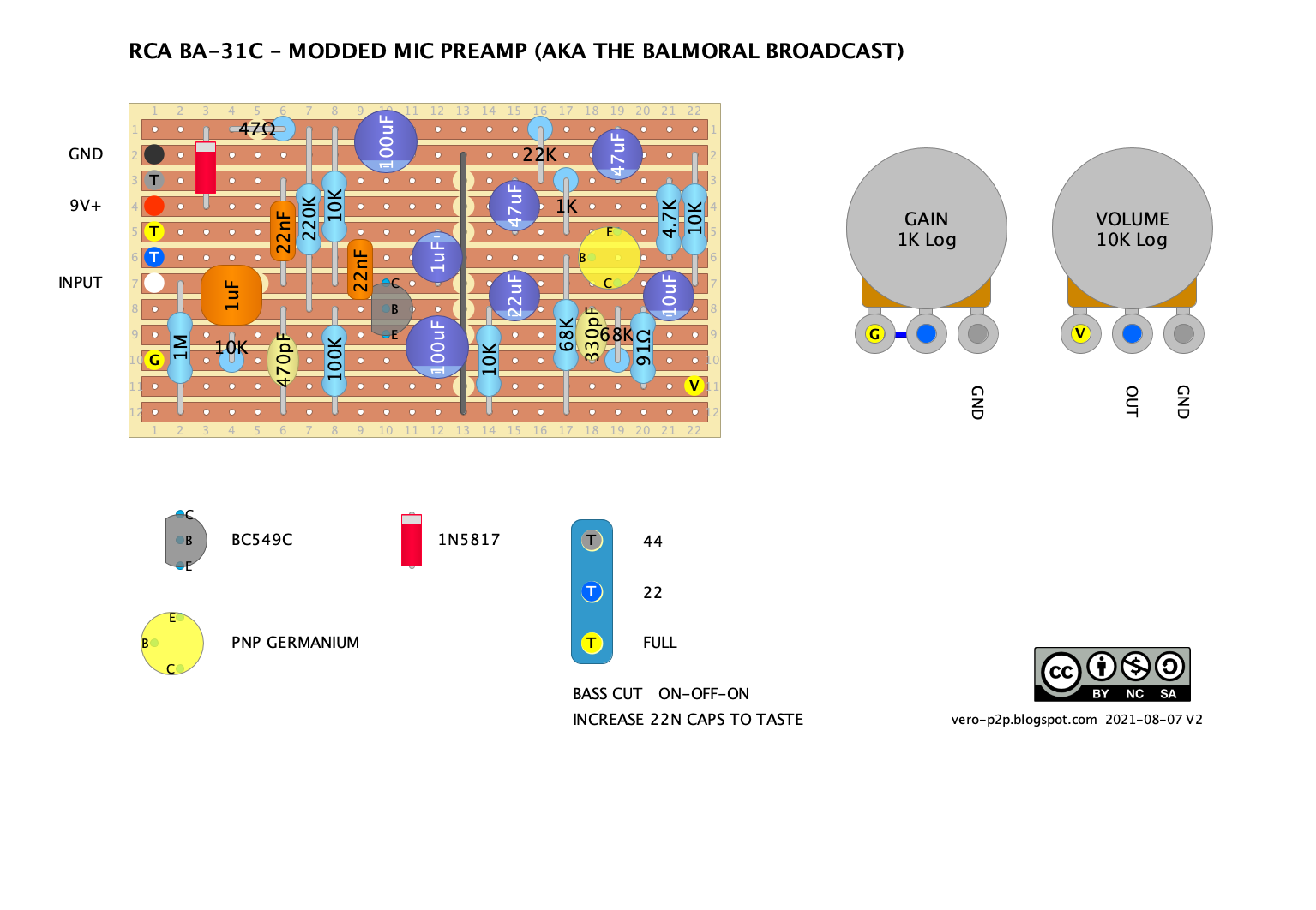 Guitar Effects Vero Point to Point Tag Board Layouts RCA BA31C