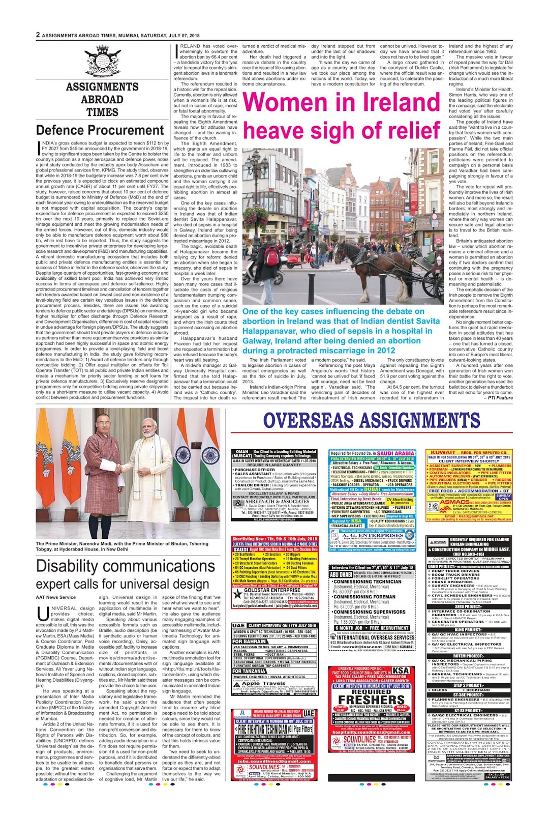 assignment abroad latest newspaper