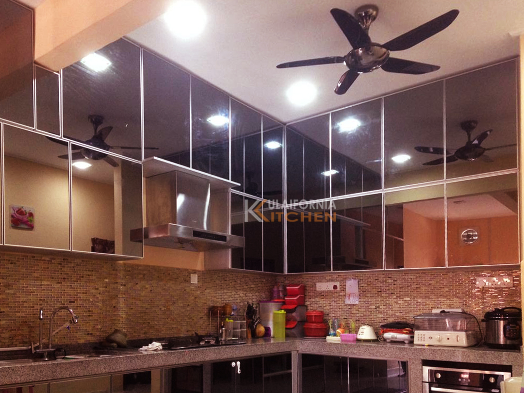Furniture and kitchen cabinet: Aluminium Kitchen Cabinet + Glass Door