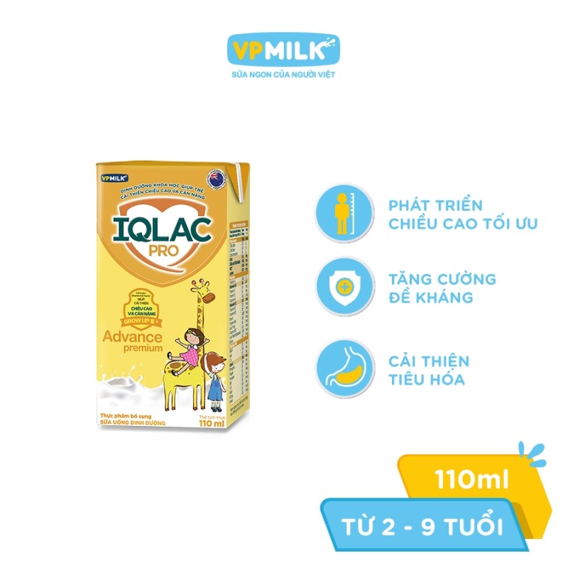Sữa Uống Dinh Dưỡng IQLac Pro Advance VP Milk-Premium 110ml-Thùng 48 Hộp