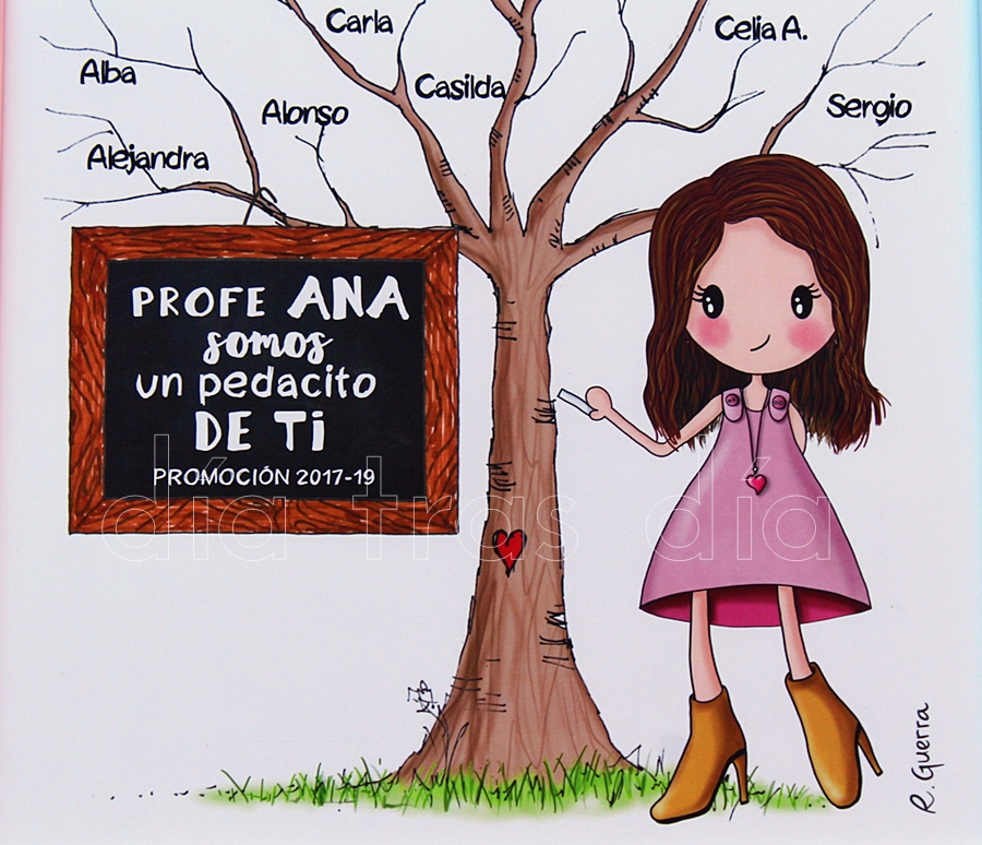 Árbol huellas profe personalizado