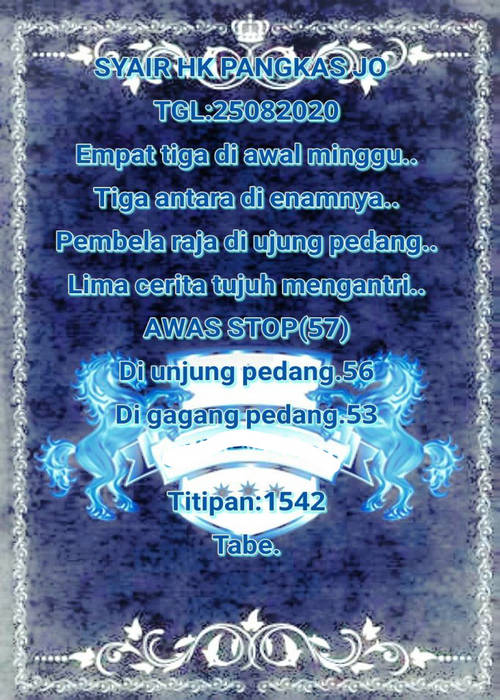 Syair Hk Selasa 25 Agustus 2020 Royal Syair Syair Hk Selasa 25 Agustus 2020 Royal Syair