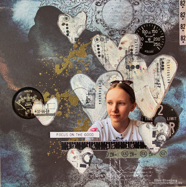 Scrapbooking layout with AB Studio papers