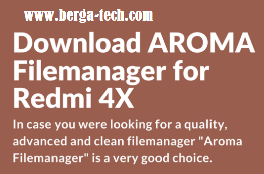 FREE DOWNLOAD AROMA FILEMANAGER FOR SMARTPHONE REDMI 4X