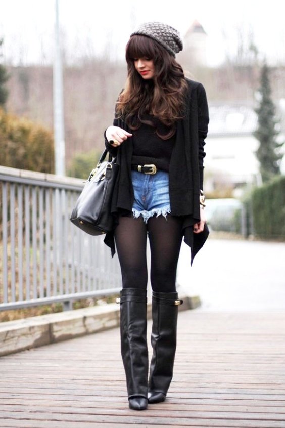 Tights and shorts with boots | Just sexy boots