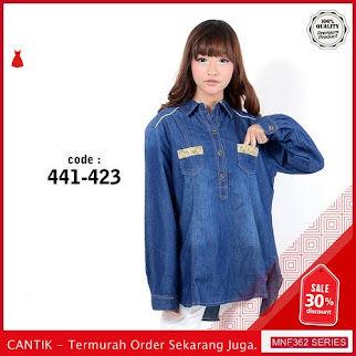 MNF362A130 Atasan 441423 Wanita Jumbo Xl Jeans Blouse 2019 BMGShop