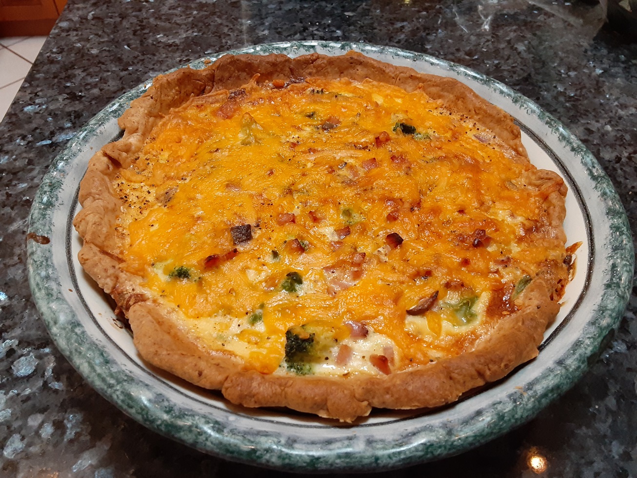 Big Dude's Eclectic Ramblings Ham, Broccoli, and Mushroom Quiche