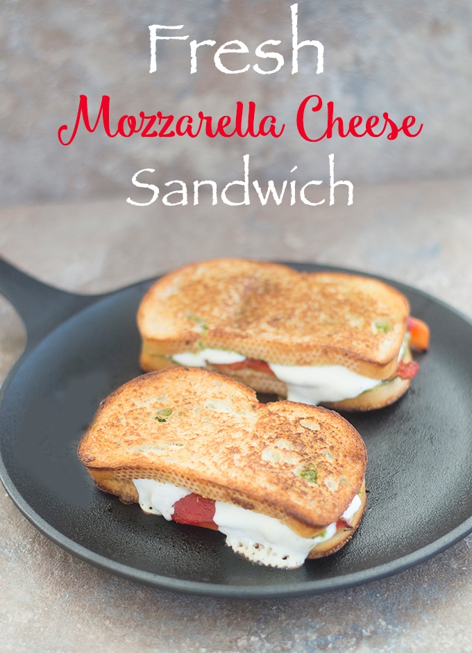 Mozzarella Cheese Sandwich With Roasted Red Pepper Food Recipes