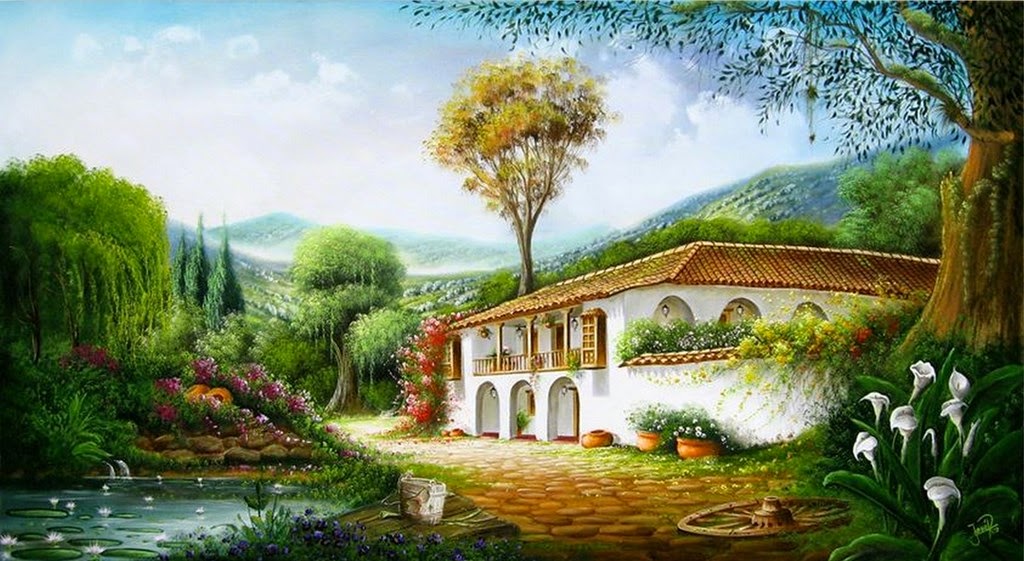 pinturas-de-paisajes-colombianos-tipicos José Raúl Rodríguez Galán