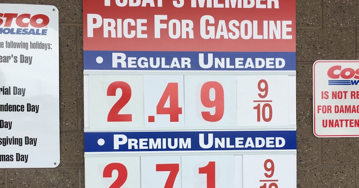 Current Costco Gas Prices (May 3, 2016 Redwood City, CA) Costco