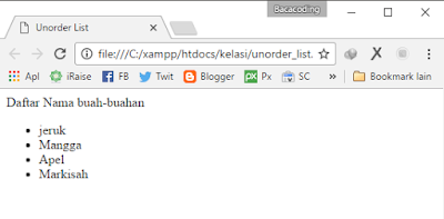 Unorder List di Html