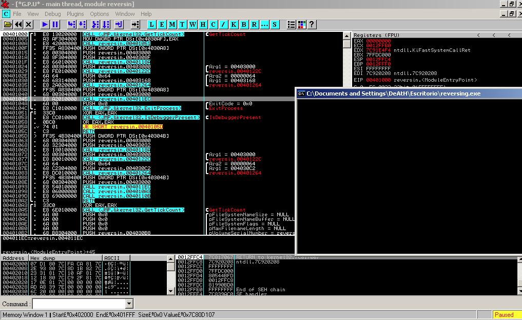 Win32dasm Reversing: ¿algo más allá de los 0s y 1s? ~ Security By Default