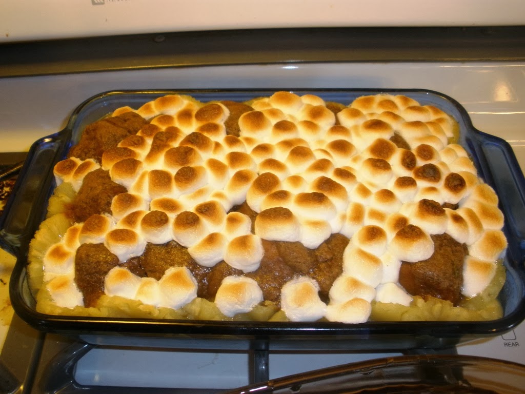 Grandma's Sweet Potatoes with Pineapple and Marshmallows