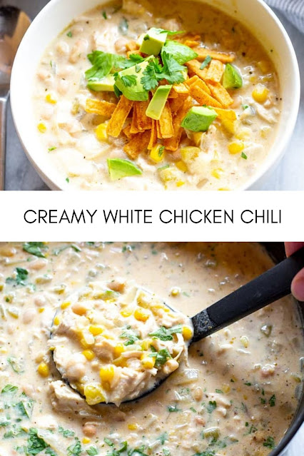 CREAMY WHITE CHICKEN CHILI - yanny bakes