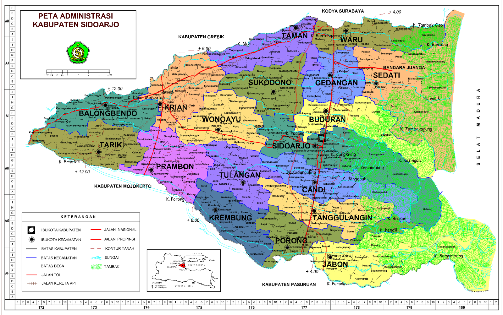  Sidoarjo  Map  Peta Kabupaten Sidoarjo  