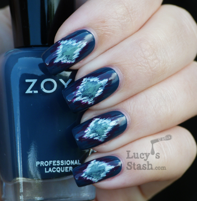 Lucy's Stash - Nail art with Zoya Natty, Bevin, Monica and OPI Alpine Snow 