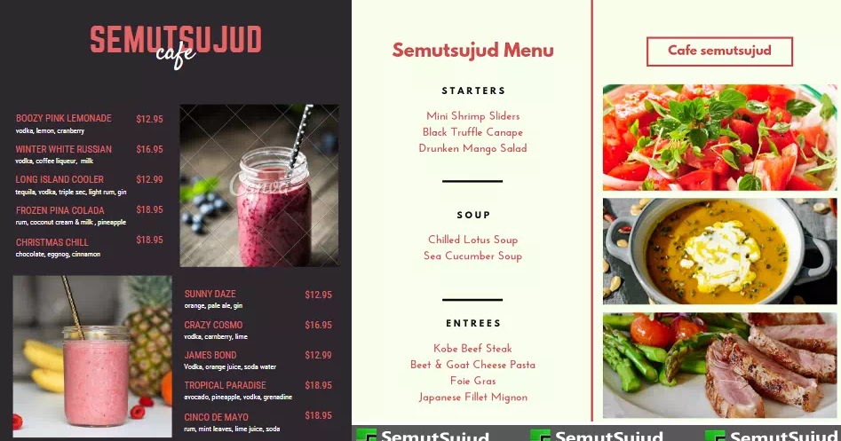 Cara Membuat  Desain  Menu  Cafe Restoran Secara Online  