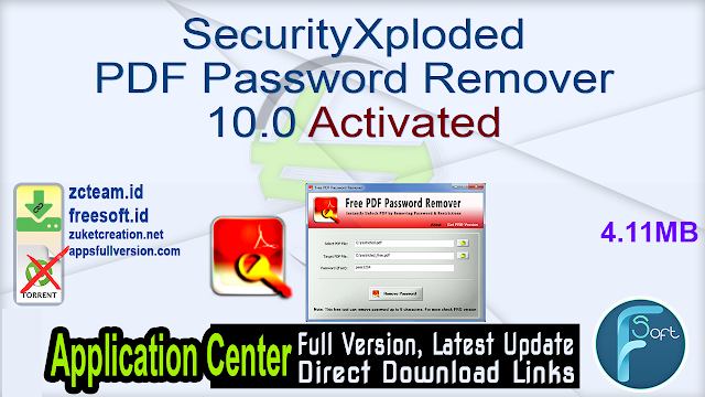 SecurityXploded PDF Password Remover 10.0 Activated_ ZcTeam.id